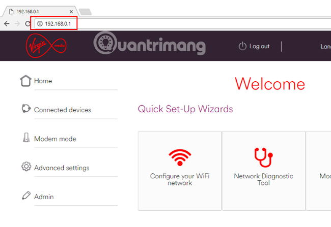 Địa chỉ giao diện admin