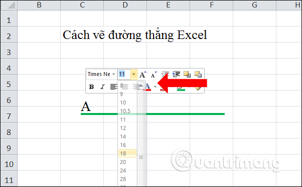 Cách vẽ đường thẳng, vẽ mũi tên trong Excel - Ảnh minh hoạ 7