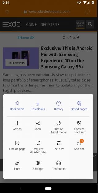 Samsung Internet 9.0 1