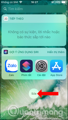 Mở widget