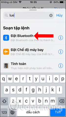Tạo phím tắt cho Bluetooth
