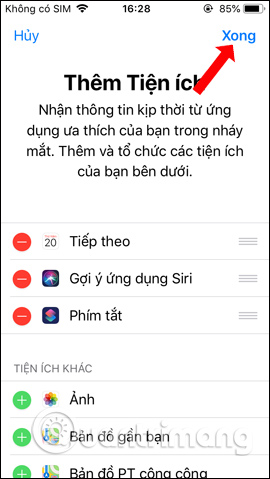 Thêm Siri Shortcuts