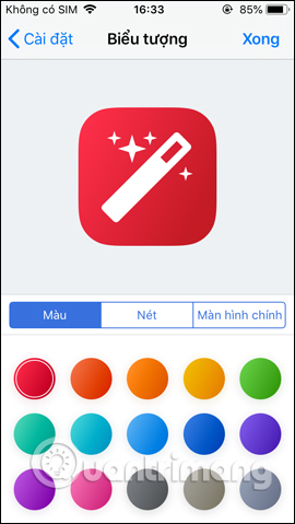Đổi biểu tượng