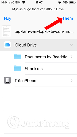 Choose the folder to save the file