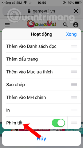 Thêm Phím tắt