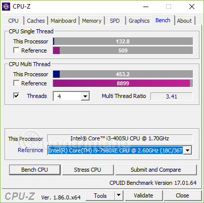 So sánh CPU trên máy với CPU khác