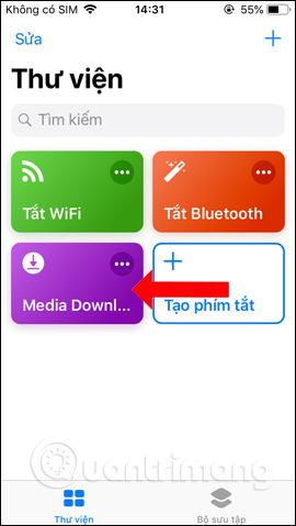 Phím tắt Media Downloader