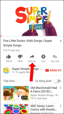 Chia sẻ video YouTube