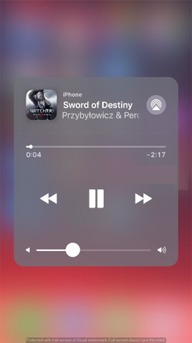 Giao diện nhạc Control Center