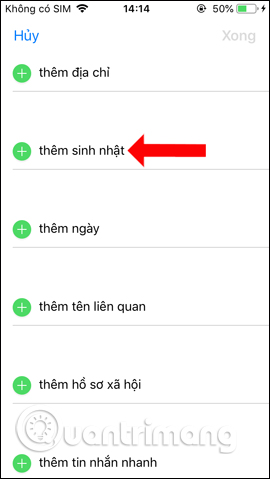 Thêm sinh nhật