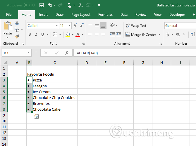 Cách tạo danh sách dạng bullet trong Excel - Ảnh minh hoạ 14