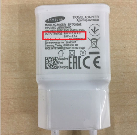 Adapter có cường độ dòng điện phù hợp