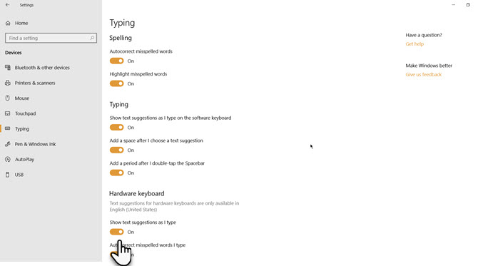 Cách bật hoặc tắt tính năng gợi ý văn bản trên Windows 10
