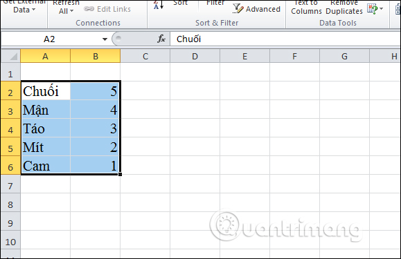 Cách đảo ngược dữ liệu trong cột trên Excel - Ảnh minh hoạ 4