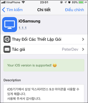 Install IOSamsung tweaks