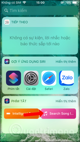 Chọn phím tắt Search Song Lyrics
