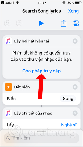 Truy cập album nhạc