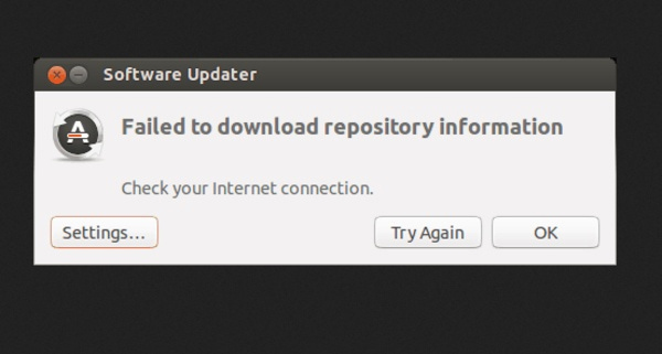 Không thể tải thông tin kho phần mềm 