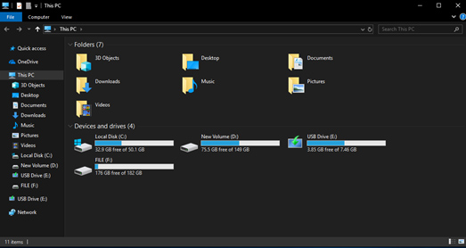 Nền tối của File Explorer rất đẹp và không còn nhiều lỗi về màu sắc và không gây rối mắt