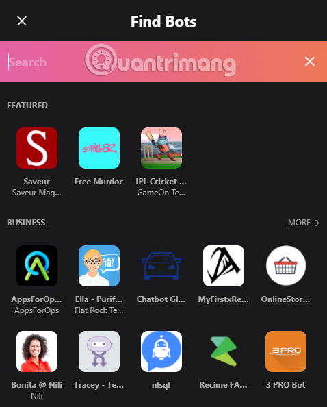 Tương tác với Skype bot