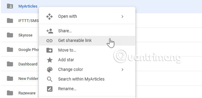 Get shareable link