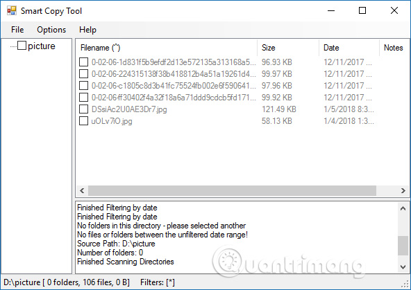 Kết quả lọc file