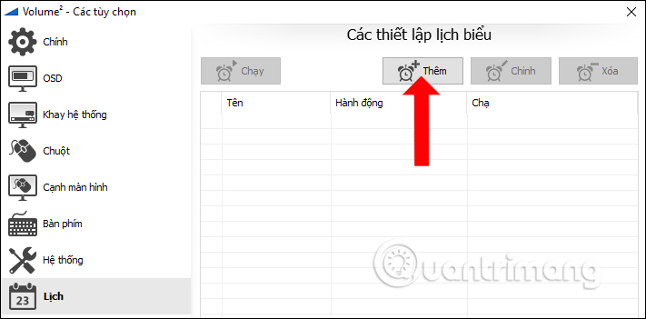 Lên lịch đặt âm lượng