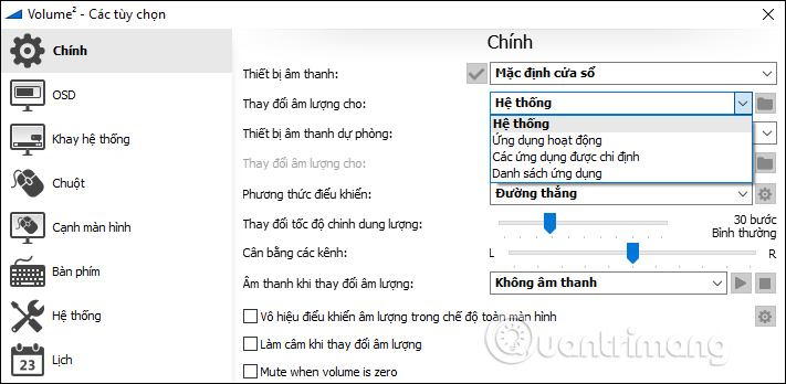 Thiết lập âm thanh