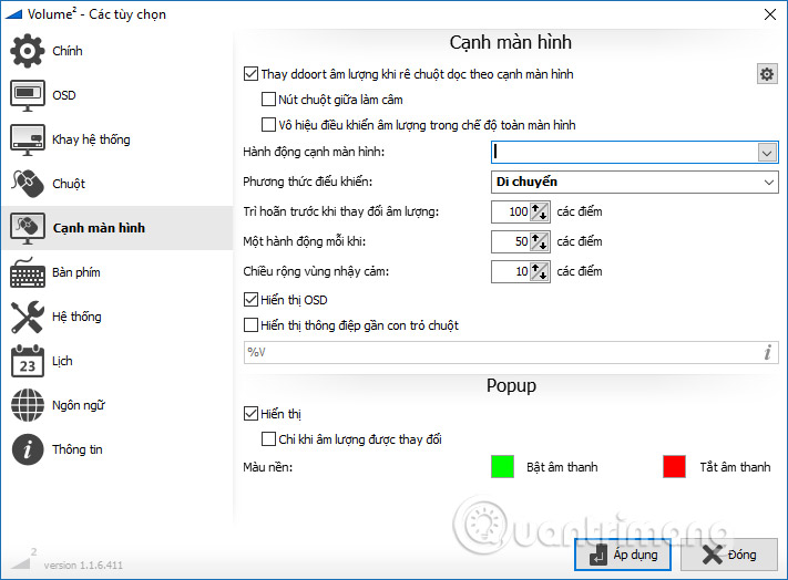 Thao tác cạnh màn hình