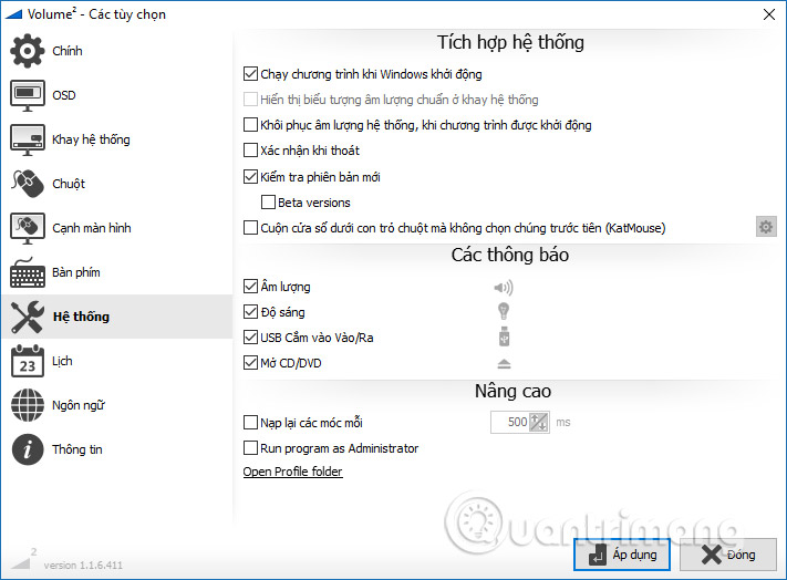 Điều chỉnh hệ thống