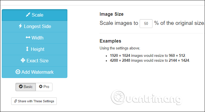 Thay đổi kích thước ảnh