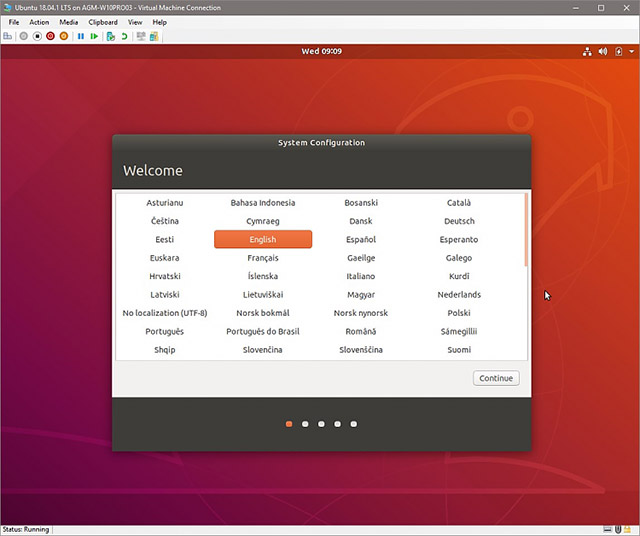 Chọn ngôn ngữ cho hệ điều hành, bố cục bàn phím và múi giờ