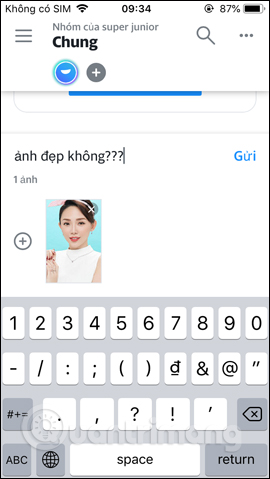 Gửi hình ảnh trong nhóm chat