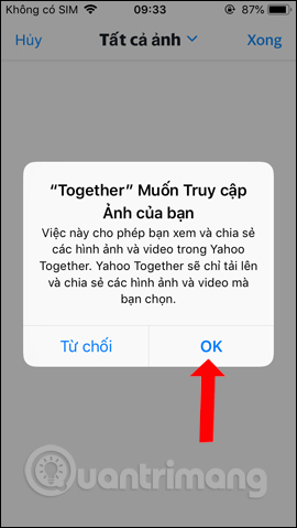 Truy cập album ảnh