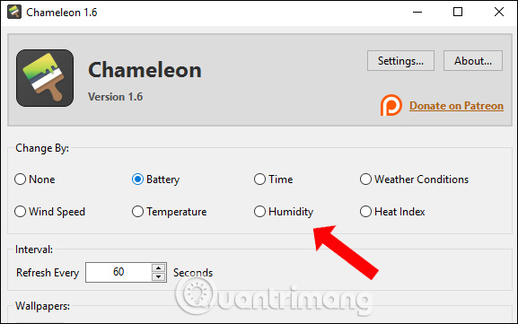 Yếu tố đổi hình nền
