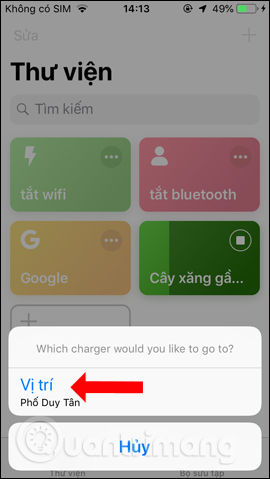 Vị trí hiện tại