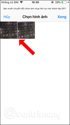 Chọn ảnh làm ảnh động