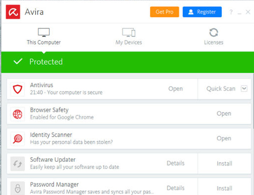 Avira Free Antivirus - System Protection for Windows