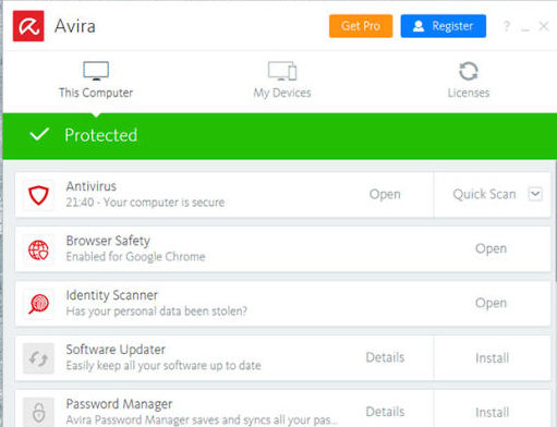 Avira Free Antivirus - Bảo vệ hệ thống cho Windows