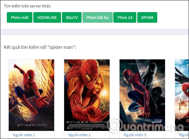 Movie search results