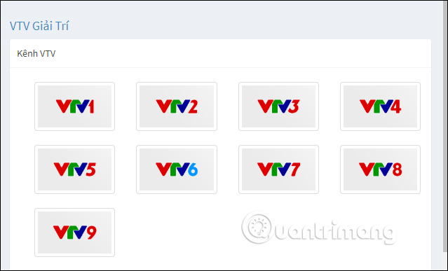 Chọn kênh VTV