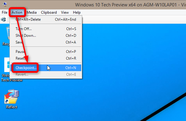 Cách tạo và sử dụng các Checkpoint Hyper-V trong Windows 10 2