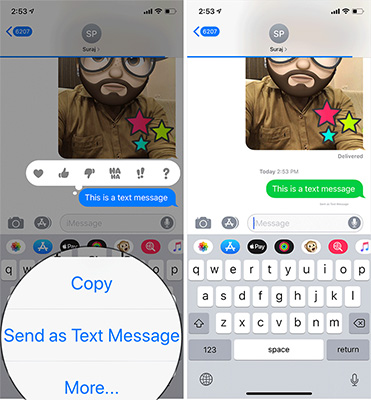 Chọn để gửi tin nhắn văn bản
