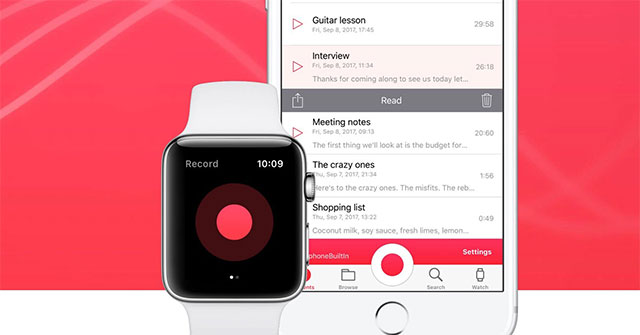 Ghi âm bằng Apple Watch với Just Press Record 