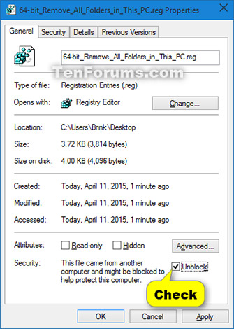 Cách bỏ chặn file trong Windows 10 3