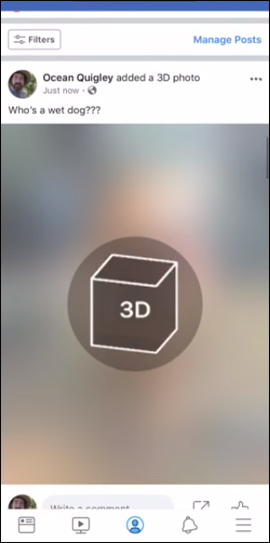 Load ảnh 3D trên Facebook