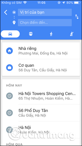 Chuyến đi trên bản đồ