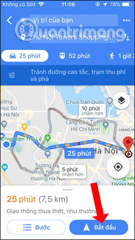 Nhấn nút Bắt đầu