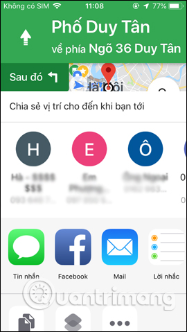 Chọn người cần gửi