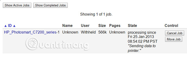 Xem danh sách tác vụ